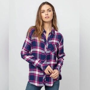 Rails Navy and Pink Plaid Shirt